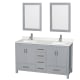 A thumbnail of the Wyndham Collection WCS141460D-QTZ-UNSM24 Gray / Giotto Quartz Top / Brushed Chrome Hardware