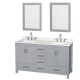 A thumbnail of the Wyndham Collection WCS141460D-QTZ-US3M24 Gray / Giotto Quartz Top / Brushed Chrome Hardware