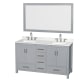 A thumbnail of the Wyndham Collection WCS141460D-QTZ-US3M58 Gray / Giotto Quartz Top / Brushed Chrome Hardware