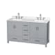 A thumbnail of the Wyndham Collection WCS141460D-QTZ-US3MXX Gray / Giotto Quartz Top / Brushed Chrome Hardware