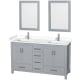 A thumbnail of the Wyndham Collection WCS141460D-VCA-M24 Gray / White Cultured Marble Top / Brushed Chrome Hardware