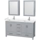 A thumbnail of the Wyndham Collection WCS141460D-VCA-MED Gray / White Cultured Marble Top / Brushed Chrome Hardware