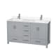 A thumbnail of the Wyndham Collection WCS141460D-QTZ-UNSMXX Gray / White Quartz Top / Brushed Chrome Hardware