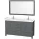 A thumbnail of the Wyndham Collection WCS141460D-VCA-M58 Dark Gray / Carrara Cultured Marble Top / Brushed Chrome Hardware