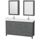 A thumbnail of the Wyndham Collection WCS141460D-VCA-MED Dark Gray / Carrara Cultured Marble Top / Brushed Chrome Hardware