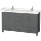 A thumbnail of the Wyndham Collection WCS141460D-VCA-MXX Dark Gray / Carrara Cultured Marble Top / Brushed Chrome Hardware