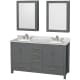 A thumbnail of the Wyndham Collection WCS141460DUNOMED Dark Gray / White Carrara Marble Top / Brushed Chrome Hardware