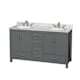 A thumbnail of the Wyndham Collection WCS141460DUNOMXX Dark Gray / White Carrara Marble Top / Brushed Chrome Hardware
