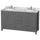 A thumbnail of the Wyndham Collection WCS141460DUNOMXX Dark Gray / White Carrara Marble Top / Brushed Chrome Hardware