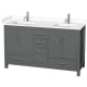 A thumbnail of the Wyndham Collection WCS141460D-VCA-MXX Dark Gray / White Cultured Marble Top / Brushed Chrome Hardware