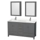 A thumbnail of the Wyndham Collection WCS141460D-QTZ-UNSMED Dark Gray / White Quartz Top / Brushed Chrome Hardware