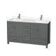 A thumbnail of the Wyndham Collection WCS141460D-QTZ-UNSMXX Dark Gray / White Quartz Top / Brushed Chrome Hardware