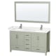 A thumbnail of the Wyndham Collection WCS141460D-VCA-M58 Light Green / Carrara Cultured Marble Top / Brushed Nickel Hardware
