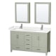 A thumbnail of the Wyndham Collection WCS141460D-VCA-MED Light Green / Carrara Cultured Marble Top / Brushed Nickel Hardware