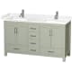 A thumbnail of the Wyndham Collection WCS141460D-VCA-MXX Light Green / Carrara Cultured Marble Top / Brushed Nickel Hardware