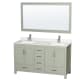 A thumbnail of the Wyndham Collection WCS141460D-QTZ-UNSM58 Light Green / Giotto Quartz Top / Brushed Nickel Hardware