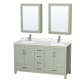 A thumbnail of the Wyndham Collection WCS141460D-QTZ-UNSMED Light Green / Giotto Quartz Top / Brushed Nickel Hardware