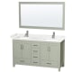 A thumbnail of the Wyndham Collection WCS141460D-VCA-M58 Light Green / White Cultured Marble Top / Brushed Nickel Hardware