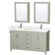 A thumbnail of the Wyndham Collection WCS141460D-VCA-MED Light Green / White Cultured Marble Top / Brushed Nickel Hardware