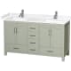 A thumbnail of the Wyndham Collection WCS141460D-VCA-MXX Light Green / White Cultured Marble Top / Brushed Nickel Hardware