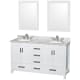 A thumbnail of the Wyndham Collection WCS141460DUNOM24 White / White Carrara Marble Top / Brushed Chrome Hardware