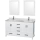 A thumbnail of the Wyndham Collection WCS141460DUNSM24 White / White Carrara Marble Top / Brushed Chrome Hardware