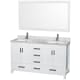 A thumbnail of the Wyndham Collection WCS141460DUNSM58 White / White Carrara Marble Top / Brushed Chrome Hardware