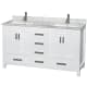 A thumbnail of the Wyndham Collection WCS141460DUNSMXX White / White Carrara Marble Top / Brushed Chrome Hardware