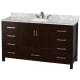 A thumbnail of the Wyndham Collection WCS141460SUNOMXX Espresso / White Carrara Marble Top / Brushed Chrome Hardware