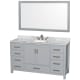 A thumbnail of the Wyndham Collection WCS141460SUNOM58 Gray / White Carrara Marble Top / Brushed Chrome Hardware