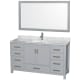 A thumbnail of the Wyndham Collection WCS141460SUNSM58 Gray / White Carrara Marble Top / Brushed Chrome Hardware