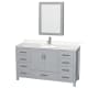 A thumbnail of the Wyndham Collection WCS141460S-QTZ-UNSMED Gray / White Quartz Top / Brushed Chrome Hardware