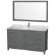 A thumbnail of the Wyndham Collection WCS141460SUNSM58 Dark Gray / White Carrara Marble Top / Brushed Chrome Hardware