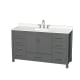 A thumbnail of the Wyndham Collection WCS141460S-QTZ-US3MXX Dark Gray / White Quartz Top / Brushed Chrome Hardware