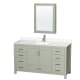 A thumbnail of the Wyndham Collection WCS141460S-QTZ-UNSMED Light Green / White Quartz Top / Brushed Nickel Hardware