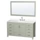 A thumbnail of the Wyndham Collection WCS141460S-QTZ-US3M58 Light Green / White Quartz Top / Brushed Nickel Hardware