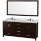 A thumbnail of the Wyndham Collection WCS141472DUNOM70 Espresso / White Carrara Marble Top / Brushed Chrome Hardware