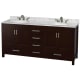 A thumbnail of the Wyndham Collection WCS141472DUNOMXX Espresso / White Carrara Marble Top / Brushed Chrome Hardware