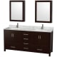 A thumbnail of the Wyndham Collection WCS141472DUNSMED Espresso / White Carrara Marble Top / Brushed Chrome Hardware