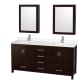 A thumbnail of the Wyndham Collection WCS141472D-QTZ-UNSMED Espresso / White Quartz Top / Brushed Chrome Hardware