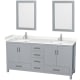 A thumbnail of the Wyndham Collection WCS141472D-VCA-M24 Gray / Carrara Cultured Marble Top / Brushed Chrome Hardware