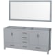 A thumbnail of the Wyndham Collection WCS141472DUNOM70 Gray / White Carrara Marble Top / Brushed Chrome Hardware