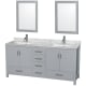 A thumbnail of the Wyndham Collection WCS141472DUNSM24 Gray / White Carrara Marble Top / Brushed Chrome Hardware