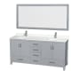 A thumbnail of the Wyndham Collection WCS141472D-QTZ-UNSM70 Gray / White Quartz Top / Brushed Chrome Hardware