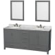 A thumbnail of the Wyndham Collection WCS141472DUNOM24 Dark Gray / White Carrara Marble Top / Brushed Chrome Hardware