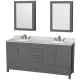 A thumbnail of the Wyndham Collection WCS141472DUNOMED Dark Gray / White Carrara Marble Top / Brushed Chrome Hardware