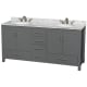 A thumbnail of the Wyndham Collection WCS141472DUNOMXX Dark Gray / White Carrara Marble Top / Brushed Chrome Hardware