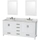 A thumbnail of the Wyndham Collection WCS141472DUNOM24 White / White Carrara Marble Top / Brushed Chrome Hardware