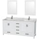 A thumbnail of the Wyndham Collection WCS141472DUNSM24 White / White Carrara Marble Top / Brushed Chrome Hardware
