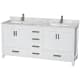 A thumbnail of the Wyndham Collection WCS141472DUNSMXX White / White Carrara Marble Top / Brushed Chrome Hardware